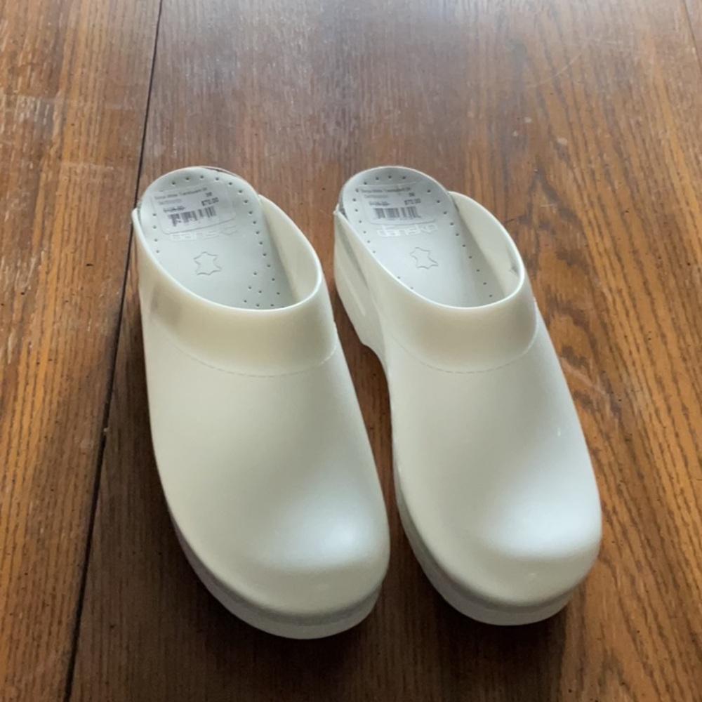 Dansko White Mules Classic Clogs